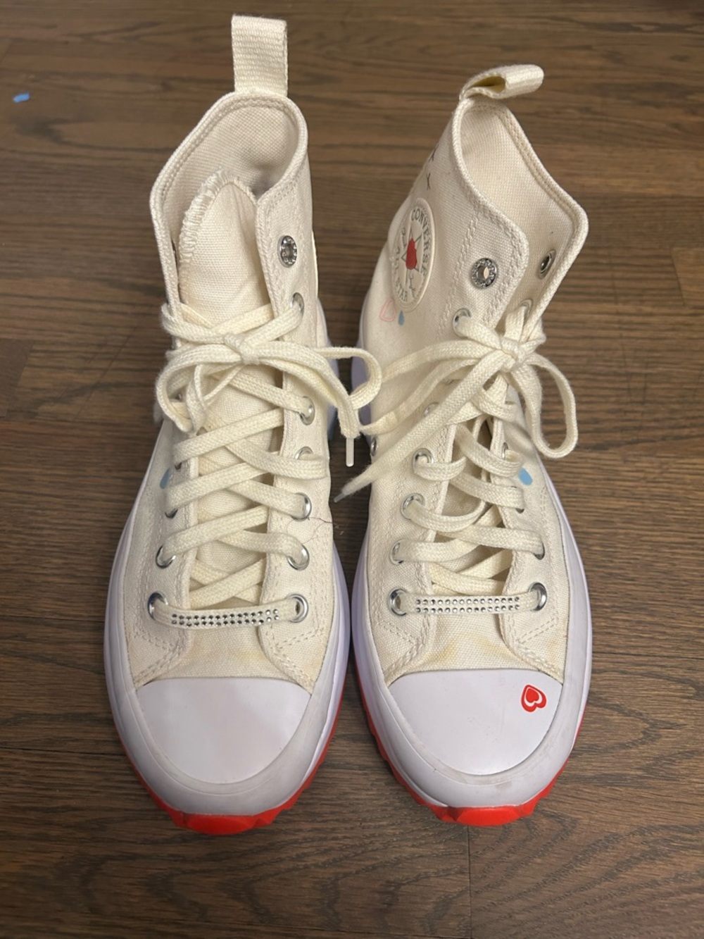 Converse Run Star Hike Platform High Y2K Heart Sneakers Women’s Size 8 - Picture 8 of 15